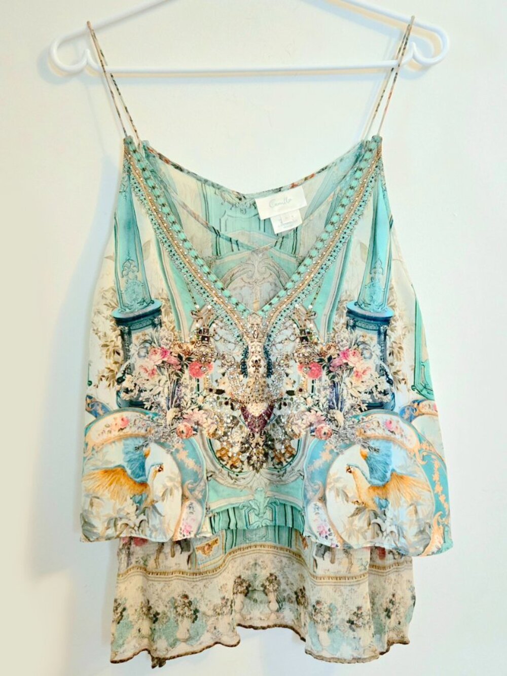 Camilla‎ I Dream of Marie Strap Top with Sheer Underlay Size Small - Picture 2 of 13